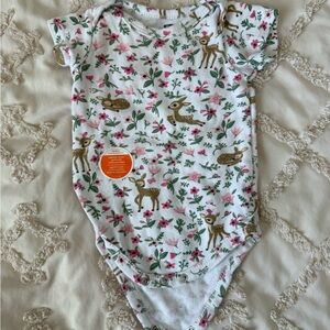 Floral Deer Print Kids One Piece